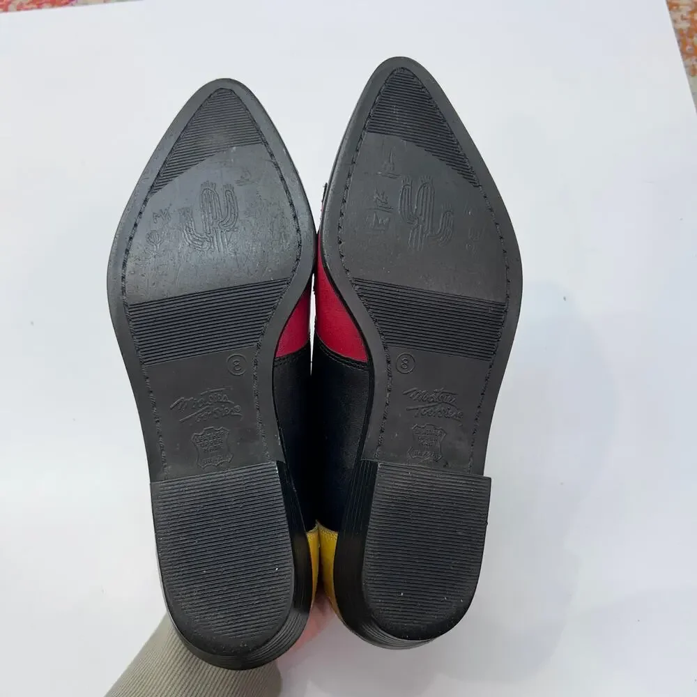 Vintage Retro Mootsies Tootsies Multi Colored Western Ankle Boots 8 Leather - Picture 7 of 8